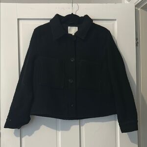 Women's Black Faux Wool Coat
